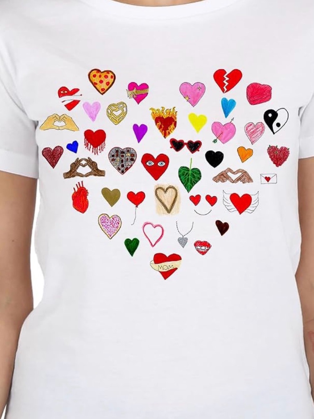 Unfortunate Portrait White Heart Icon Graphic Tee